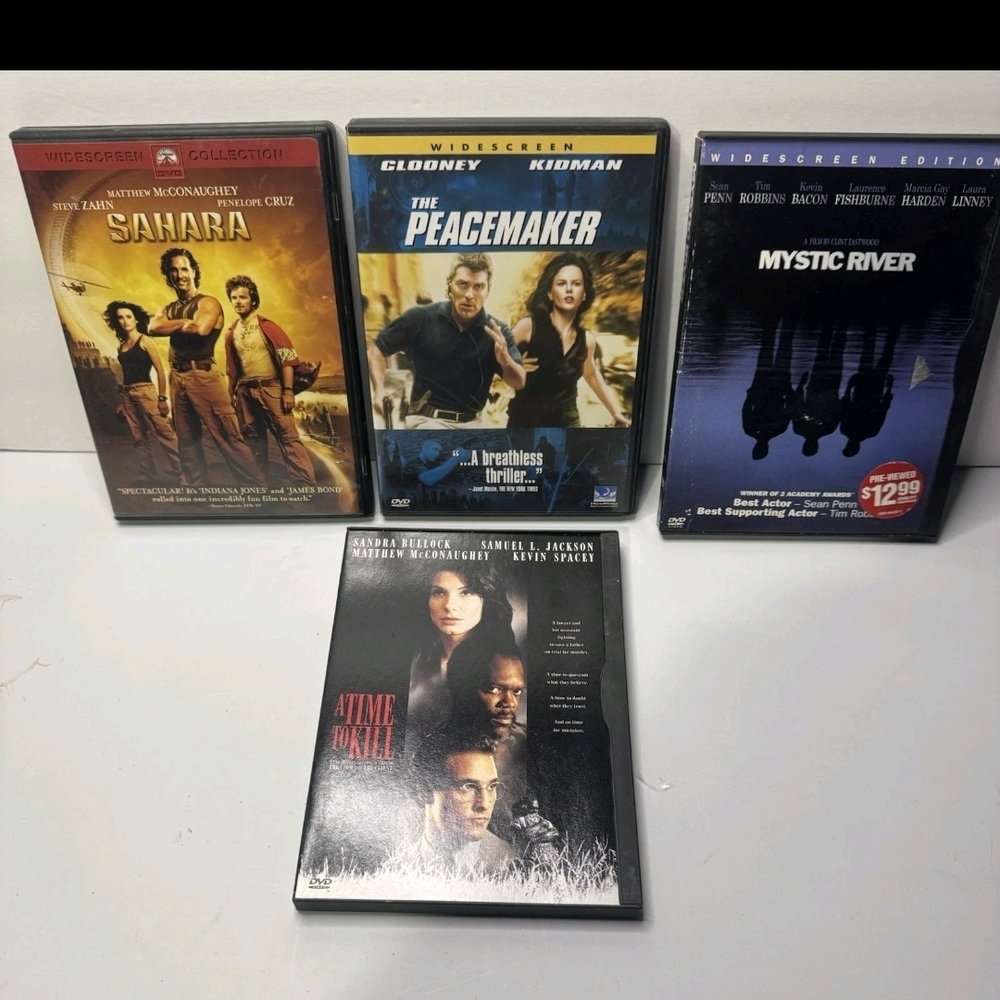 DVD Movie Collection: Sahara, The Peacemaker, Mystic River, A Time to Kill